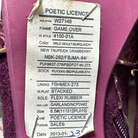 Vintage Ankle Booties Suede Leather Purple Snakeskin Boots Womens Size 6.5 - Picture 9 of 12